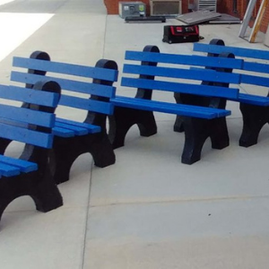 Blue benches