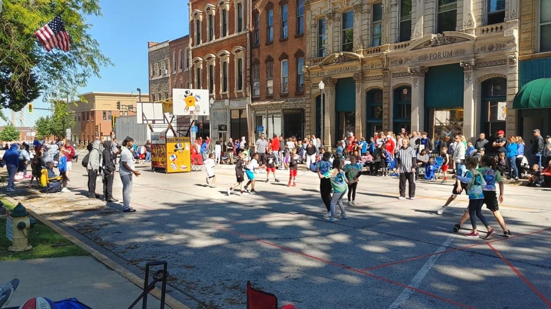 Kids playing basketball