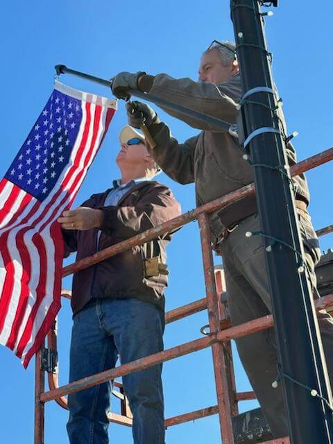 Hanging the American Flag - Downtown Quincy, IL